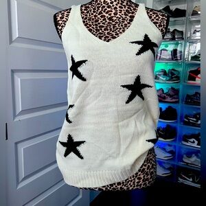 Cute starry 🌟 tank; knitted sweater material